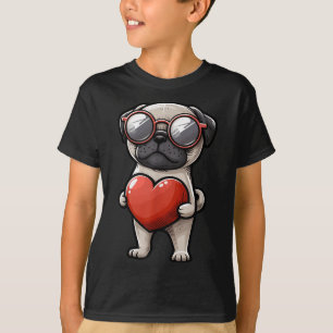 Camiseta Día de San Valentín de Perro de Pug Cute Febrero 1