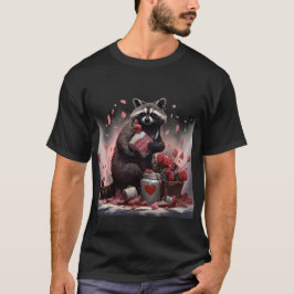 Camiseta Día de San Valentín de poesía de Raccoon basura