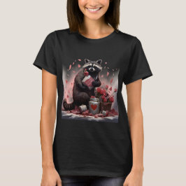 Camiseta Día de San Valentín de poesía de Raccoon basura