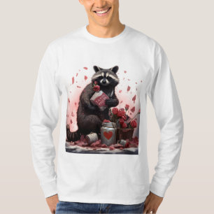 Camiseta Día de San Valentín de poesía de Raccoon basura
