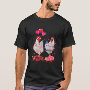Camiseta Día de San Valentín de pollo gracioso Pareja de po