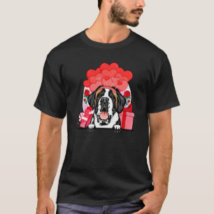 Camiseta Día de San Valentín de San Bernardo Corazones de P
