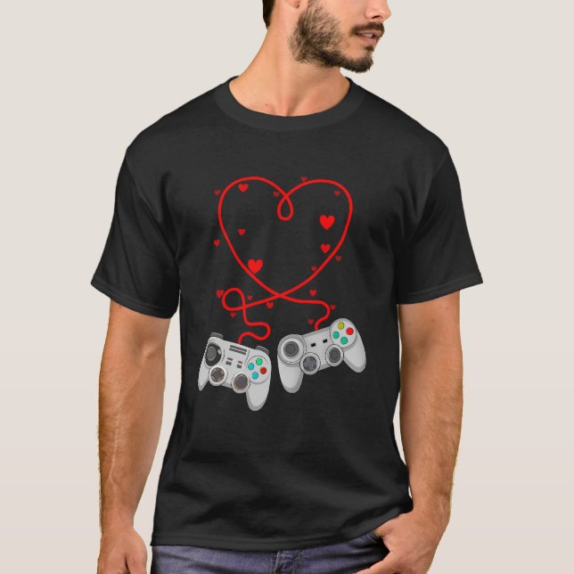 Camiseta Día de San Valentín de videojuegos con controlador (Anverso)