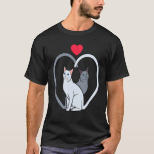 Camiseta Día de San Valentín del corazón del gato Cute Kitt