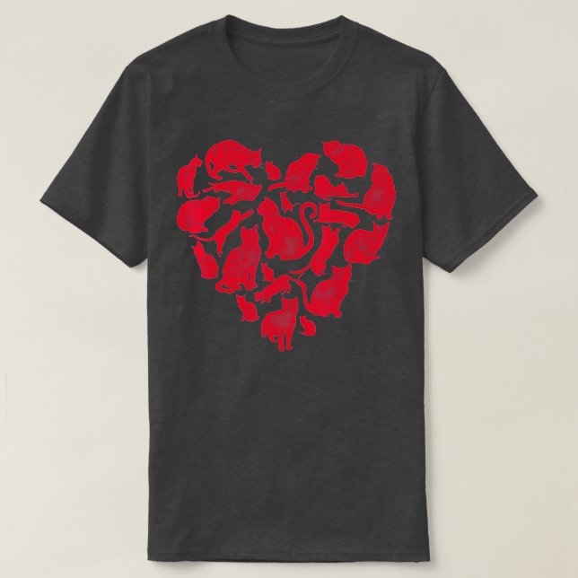 Camiseta Día de San Valentín del corazón del gato Mujeres g (Diseño del anverso)