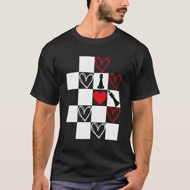Camiseta Día de San Valentín del corazón del tablero de aje (Anverso)