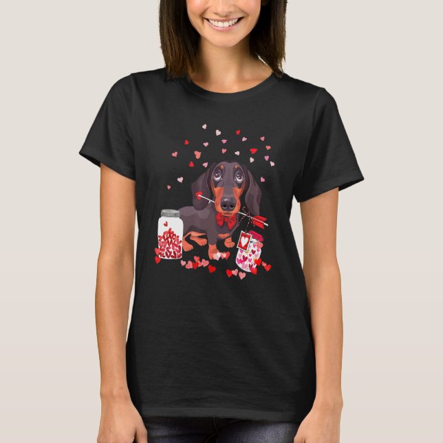 Camiseta Día De San Valentín Del Perro Valentine Cute Dachs (Anverso)