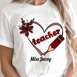 Camiseta Día de San Valentín del Profesor Corazón Personali