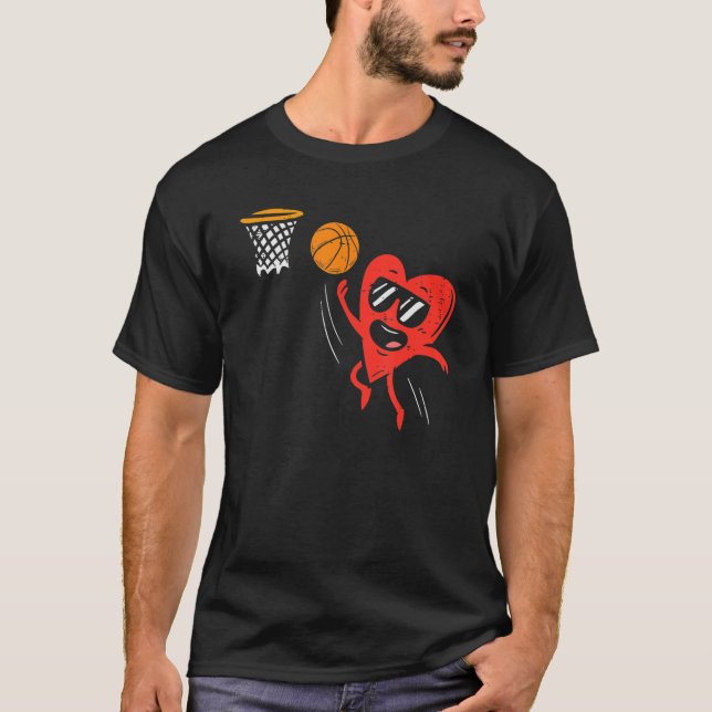 Camiseta Día de San Valentín Deporte de Cute de Baloncesto (Anverso)