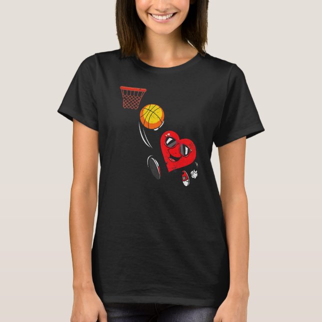 Camiseta Día de San Valentín Deporte de Cute de Baloncesto (Anverso)