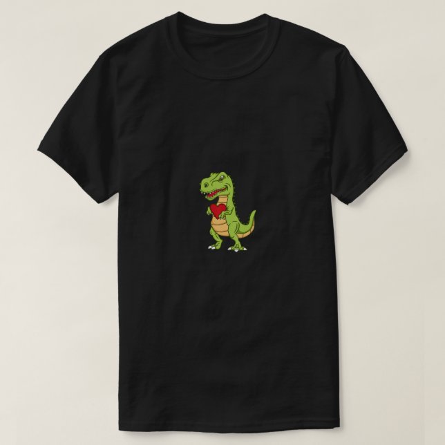 Camiseta Día de San Valentín Dinosaurios divertidos Hombres (Diseño del anverso)