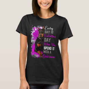Camiseta Día de San Valentín divertida Doberman Mamá Mamá M