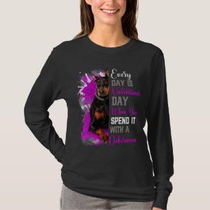 Camiseta Día de San Valentín divertida Doberman Mamá Mamá M