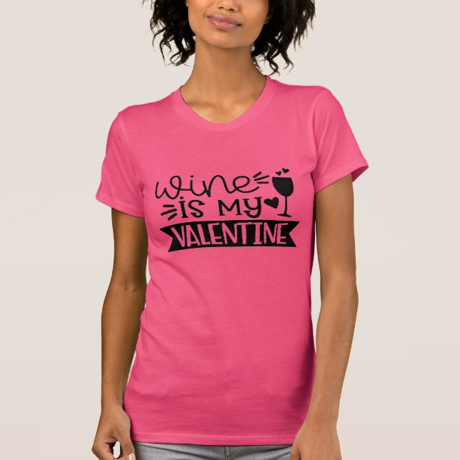 Camiseta Día de San Valentín divertida Wine es mi amor humo (Anverso)