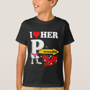 Camiseta Día de San Valentín divertido de mujer amo a ella