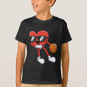 Camiseta Día de San Valentín divertido Jugando al Basketbal