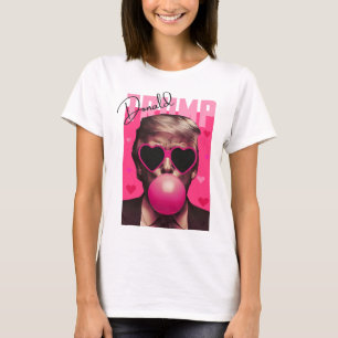 Camiseta Día de San Valentín Divertido Trump Chicle Rosa Bu