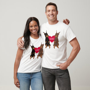Camiseta Día de San Valentín Doberman Pinscher