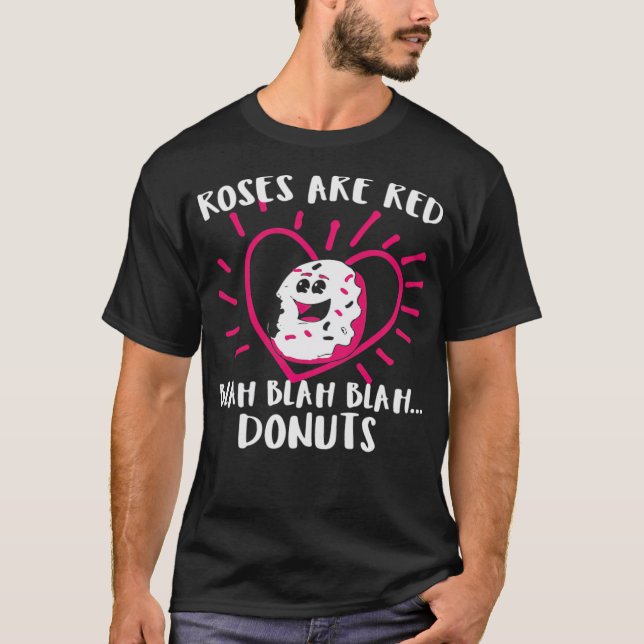 Camiseta Día de San Valentín Donuts Rosas son animales (Anverso)