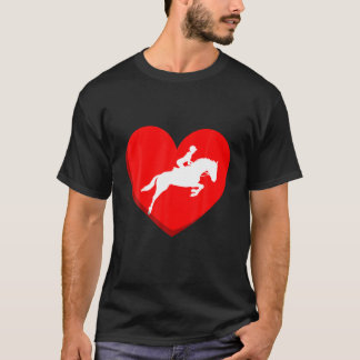 Camiseta Día de San Valentín Ecuestre Amantes del Corazón d