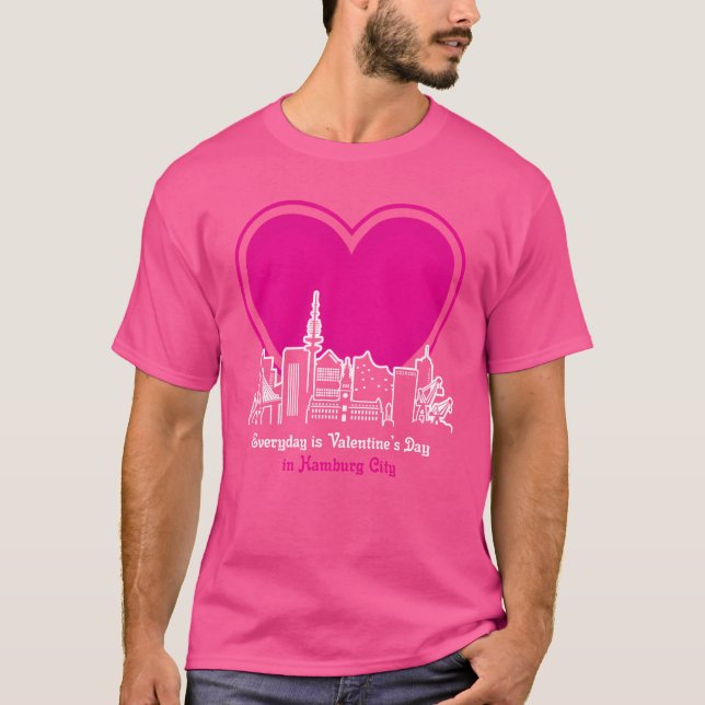 Camiseta Día de San Valentín en amigos de la ciudad de Hamb (Anverso)
