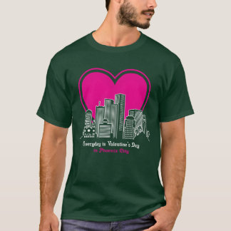 Camiseta Día de San Valentín en la ciudad de Phoeni retro