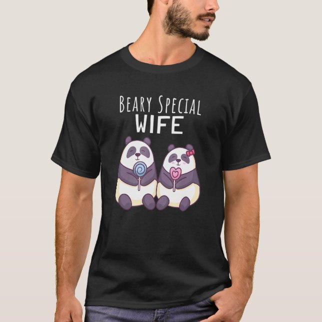 Camiseta Día de San Valentín especial de esposa Panda Bear (Anverso)