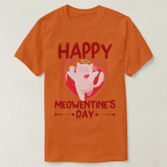 Camiseta Día de San Valentín Feliz Día de Meowentines Gato  (Diseño del anverso)