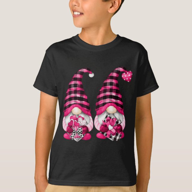 Camiseta Día de San Valentín Gay Cute Gnomes Para Él Buffal (Anverso)