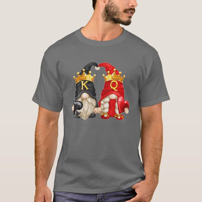 Camiseta Día de San Valentín Gnomes Rey De Espadas Y Reina  (Anverso)