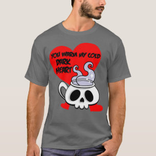 Camiseta Día de San Valentín gótico Coffee Skull Emo 1