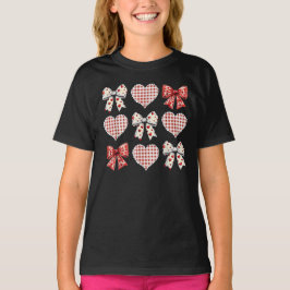 Camiseta Día de San Valentín Hearts Leopard Coquette Bow