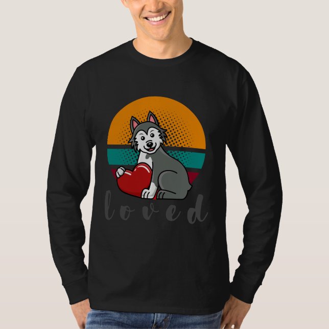 Camiseta Día de San Valentín Husky Siberian querido (Anverso)