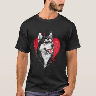Camiseta Día de San Valentín Husky Siberiano Vector