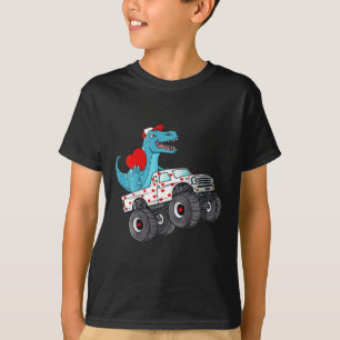 Camiseta Día de San Valentín infantil T Rex Monstruo Camión
