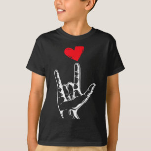 Camiseta Día de San Valentín lindo_ Te Amo Señal de Lenguaj