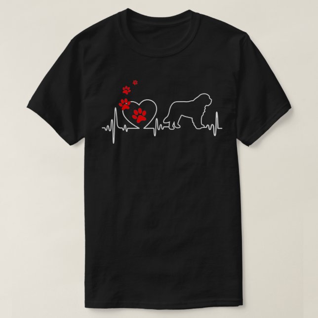 Camiseta Día de San Valentín Love Heartbeat Newfoundland Do (Diseño del anverso)