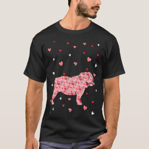 Camiseta Día de San Valentín Love Hearts Bulldog inglés Per