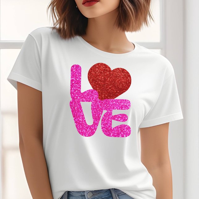Camiseta día de San Valentín Love Purpurina (Subido por el creador)