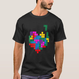 Camiseta día de San Valentín masculino de 8 bits de Heart V