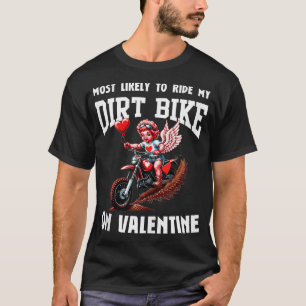 Camiseta Día de San Valentín Motocross Lovers Funny Cupid B