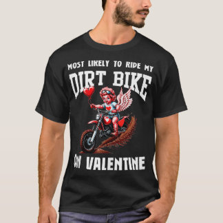 Camiseta Día de San Valentín Motocross Lovers Funny Cupid B