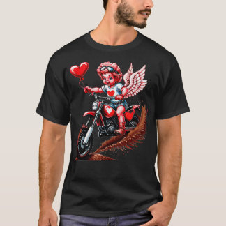 Camiseta Día de San Valentín Motocross Lovers Funny Cupid B