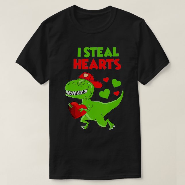 Camiseta Día de San Valentín Niños Dinosaurios TRe Lover I  (Diseño del anverso)