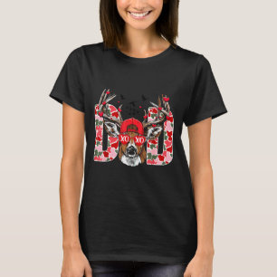 Camiseta Día de San Valentín Papá Camuflaje Ciervo Caza Com