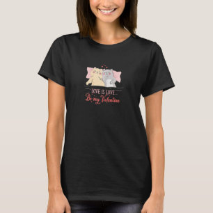 Camiseta Día de San Valentín Pareja de Gatos Mujer El Amor