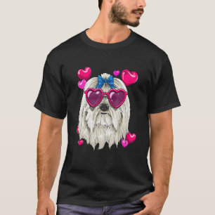 Camiseta Día de San Valentín Parejas Maltesas del Corazón P