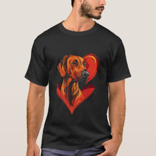 Camiseta Día de San Valentín Perro Rhodesian Ridgeback