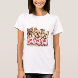 Camiseta Día de San Valentín Perros Yorkshire Terrier