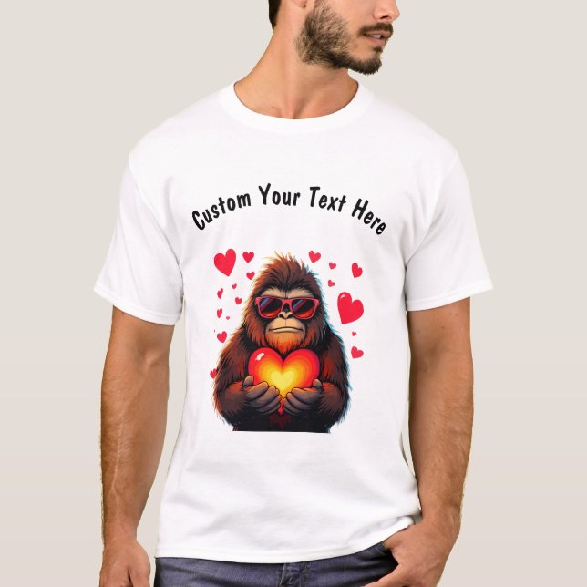 Camiseta Día de San Valentín personalizable con gran pie (Anverso)
